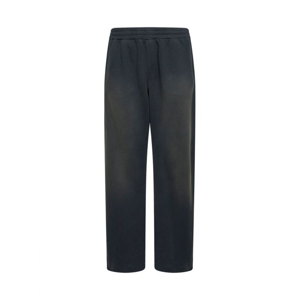 Golden Goose Men Black Bleached Cotton Fleece Journey Jogging Trousers